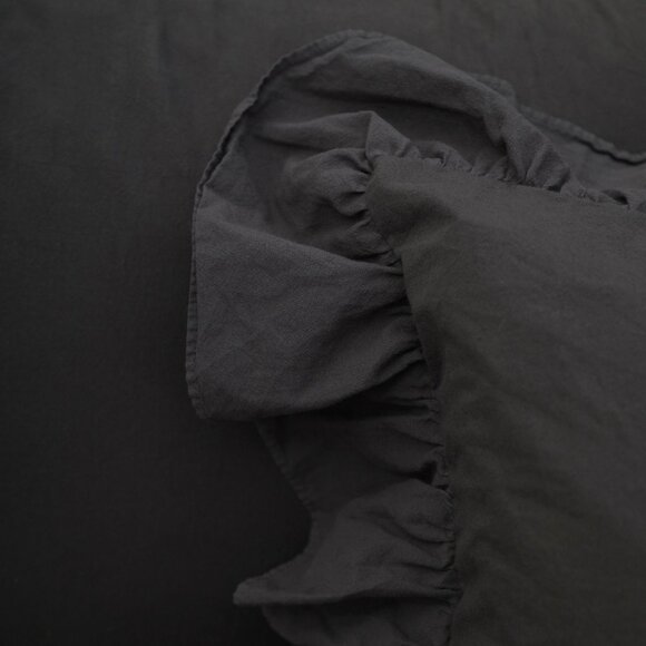 POM POM at HOME Rowan Crinkled Cotton Duvet Cover Set KING Midnight NEW $345 - Picture 5 of 10